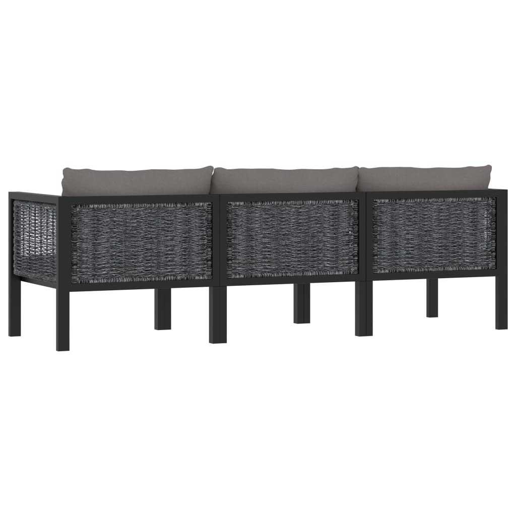 3-personers sofa med hynde antracit polyrattan