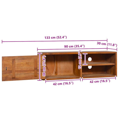 Wand-TV-Schrank 90x30x30 cm Teak Massivholz