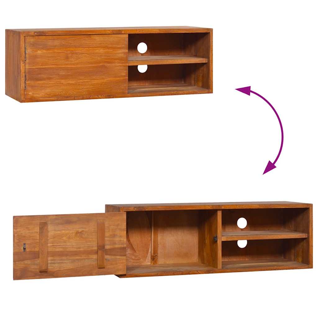 Wand-TV-Schrank 90x30x30 cm Teak Massivholz