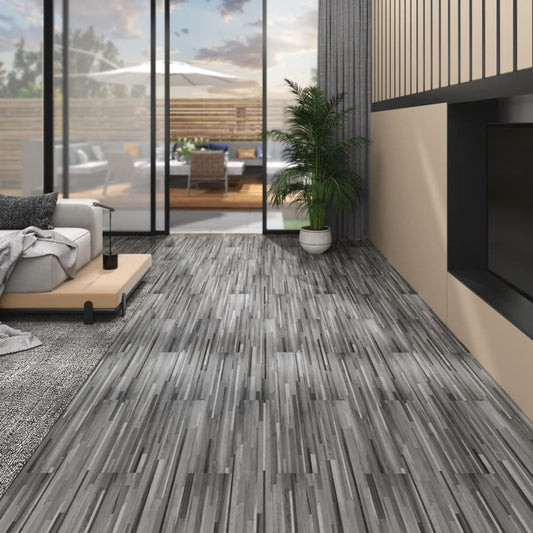 PVC-Laminat-Dielen 5,02 m² 2 mm Selbstklebend Gestreift Grau