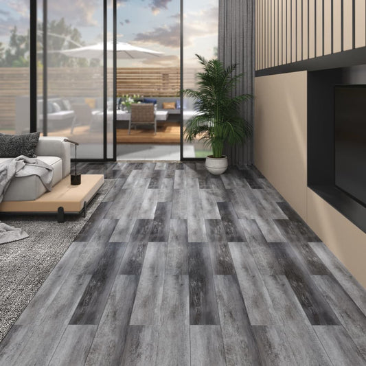PVC-Fliesen 5,02 m² 2 mm Selbstklebend Glänzend Grau