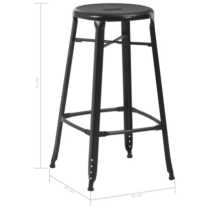 Barhocker 6 Stk. Schwarz Stahl