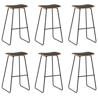 Barshocker 6 Stk. Schwarz Kunstleder