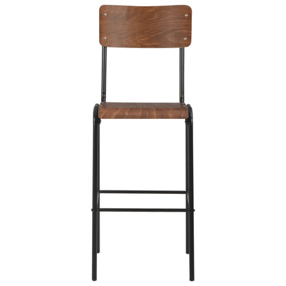 Barhocker 4 Stk. Massives Sperrholz Stahl