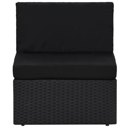 8-tlg. Garten-Lounge-Set Poly Rattan Schwarz