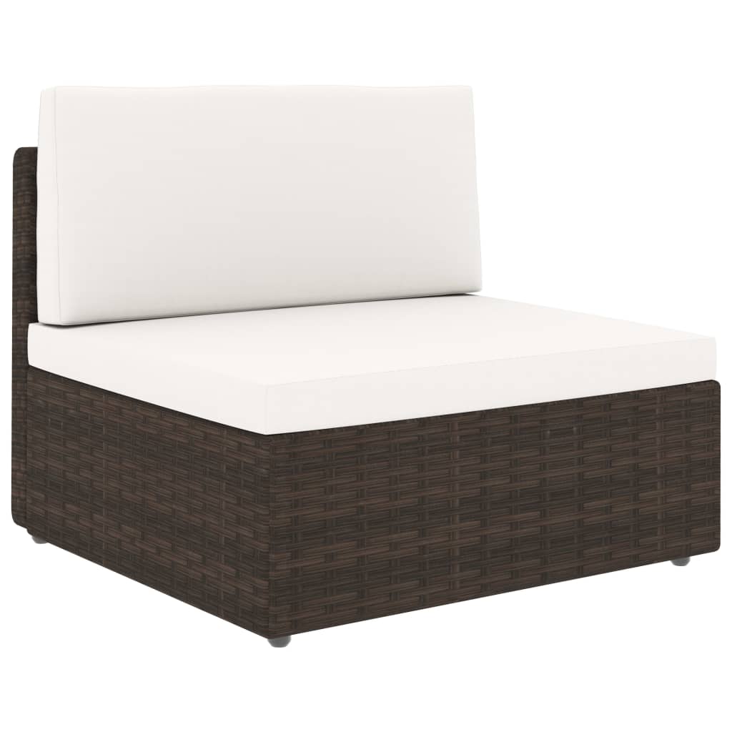 5-tlg. Garten-Lounge-Set Poly Rattan Braun