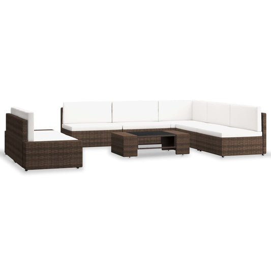 7-tlg. Garten-Lounge-Set Poly Rattan Braun