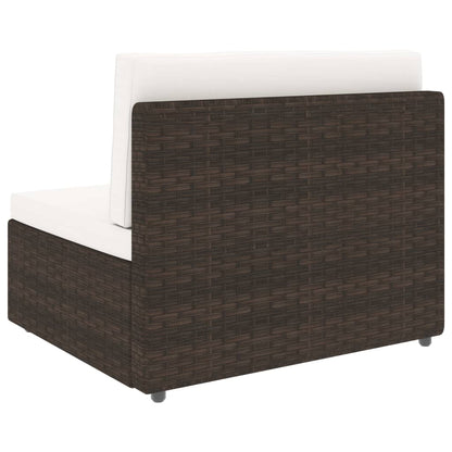 9-tlg. Garten-Lounge-Set Poly Rattan Braun