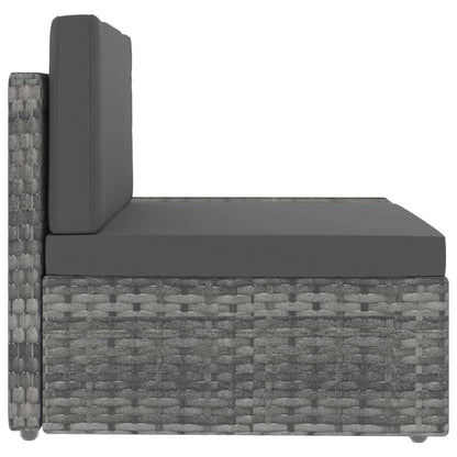 8-tlg. Garten-Lounge-Set Poly Rattan Grau