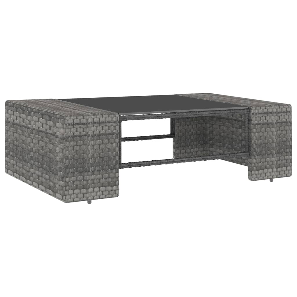8-tlg. Garten-Lounge-Set Poly Rattan Grau
