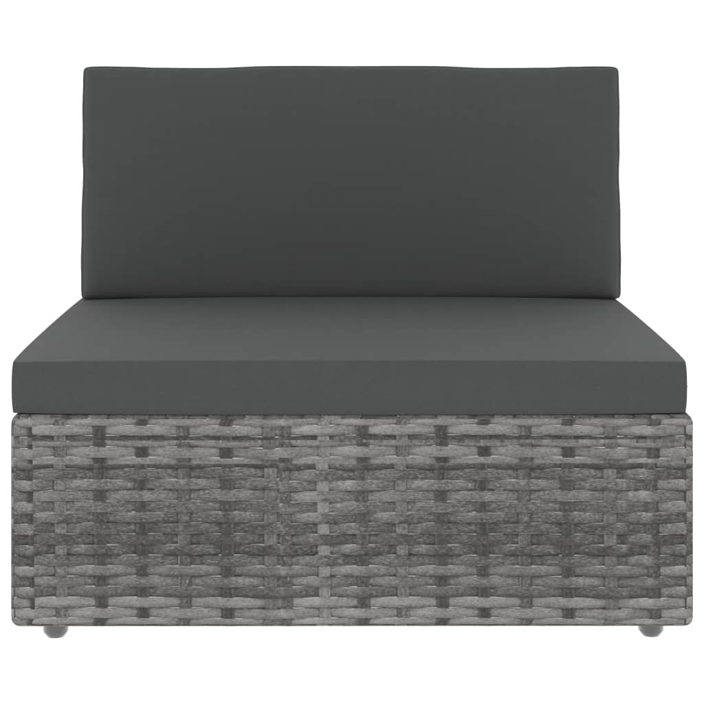 8-tlg. Garten-Lounge-Set Poly Rattan Grau