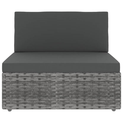 8-tlg. Garten-Lounge-Set Poly Rattan Grau