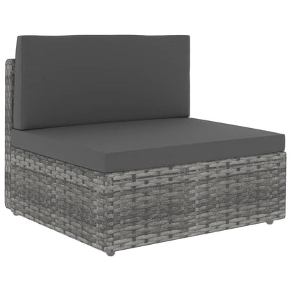 8-tlg. Garten-Lounge-Set Poly Rattan Grau