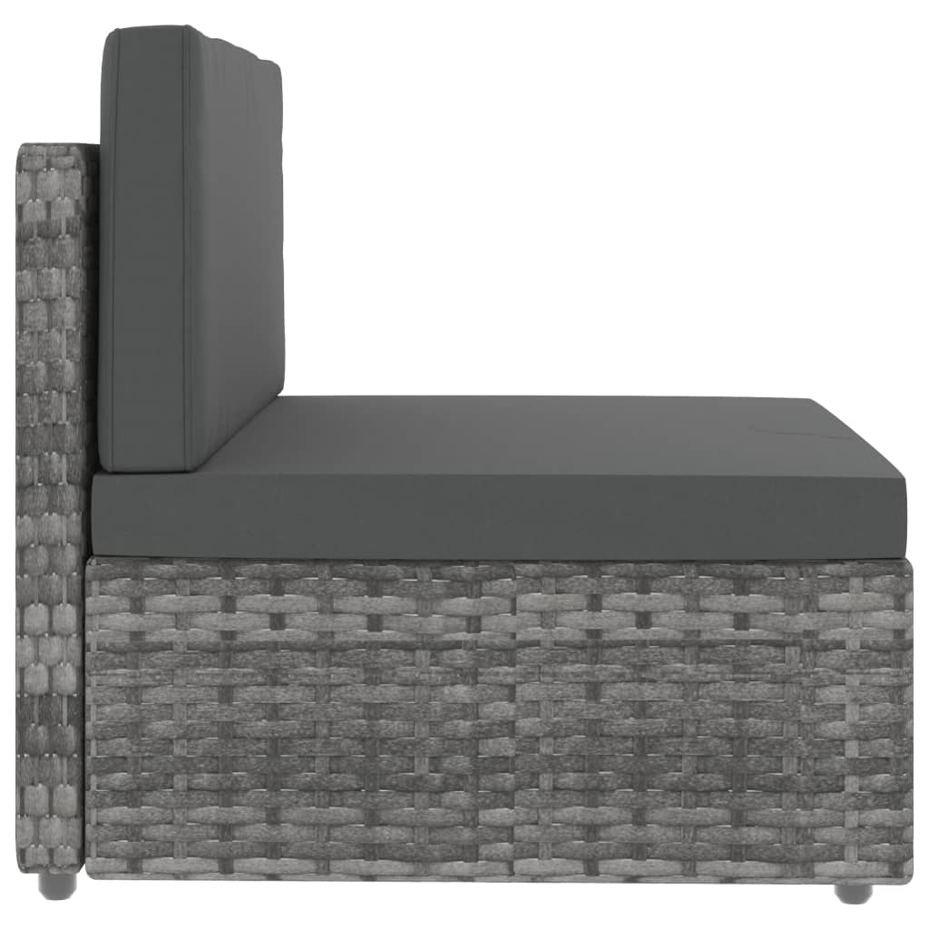 8-tlg. Garten-Lounge-Set Poly Rattan Grau