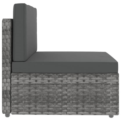 8-tlg. Garten-Lounge-Set Poly Rattan Grau