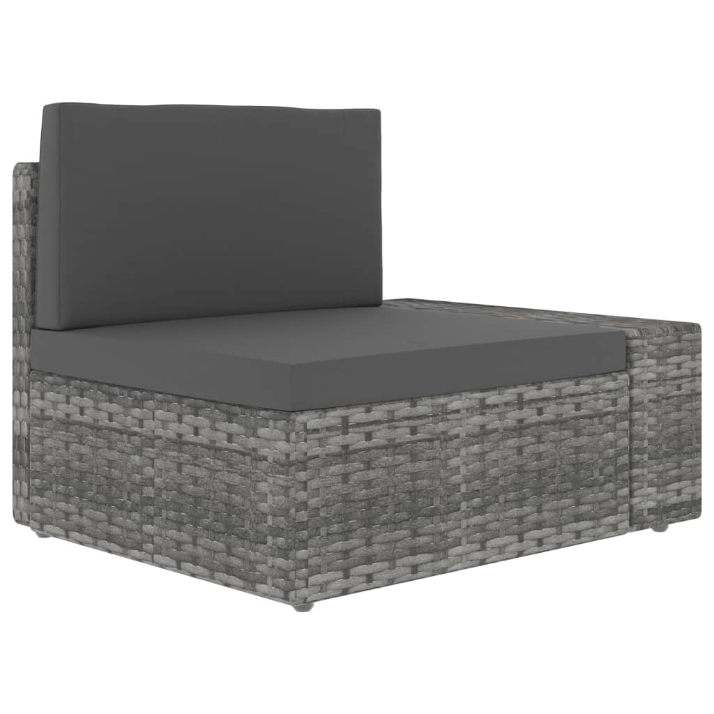 8-tlg. Garten-Lounge-Set Poly Rattan Grau