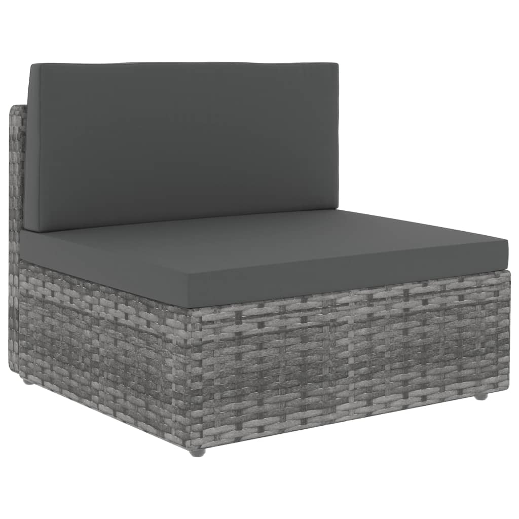 10-tlg. Garten-Lounge-Set Poly Rattan Grau