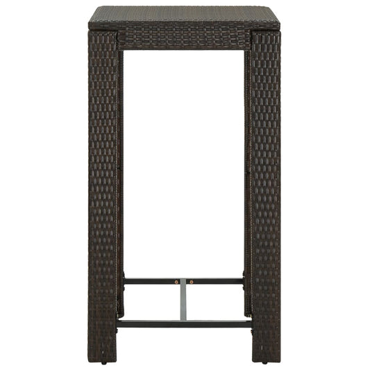 Garten-Bartisch Braun 60,5x60,5x110,5 cm Poly Rattan