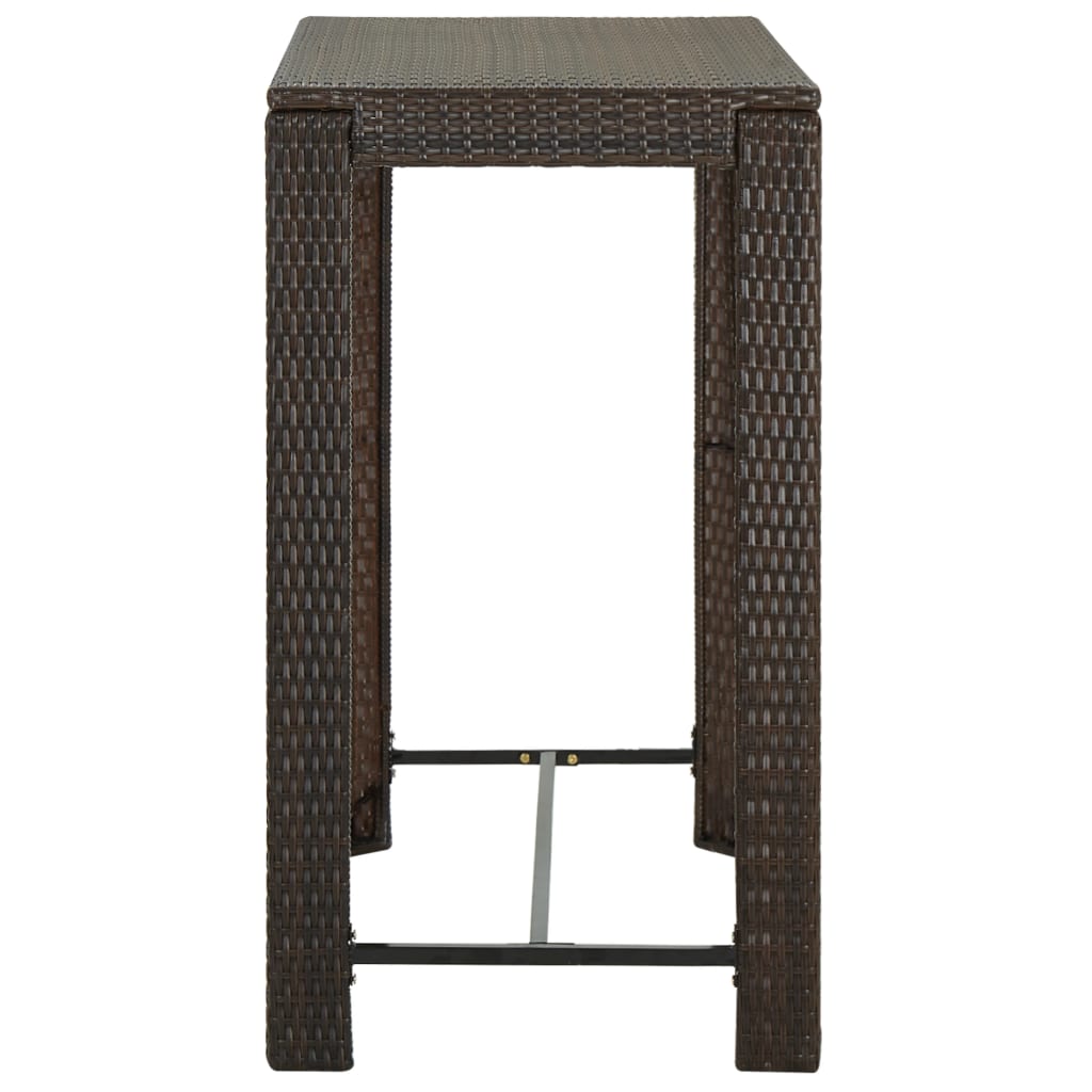 Garten-Bartisch Braun 100x60,5x110,5 cm Poly Rattan