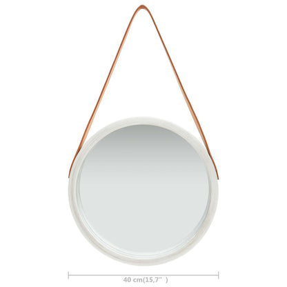 Wandspiegel mit Gürtel 40 cm Silbern
