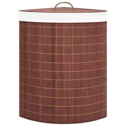 Eck-Wäschekorb Bambus Braun 60 L