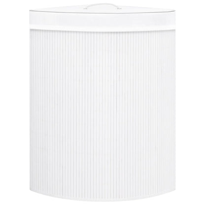 Eck-Wäschekorb Bambus Weiß 60 L