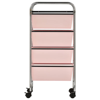 Schubladenwagen mit 4 Schubladen Rosa Kunststoff