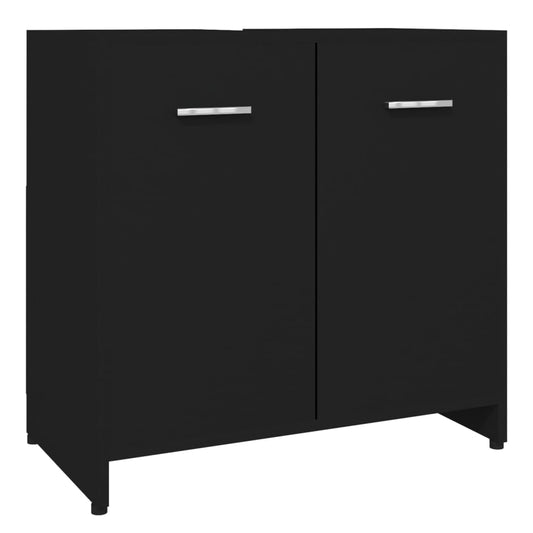 Badeværelsesskab Sort 60x33x61 cm Træ Materiale