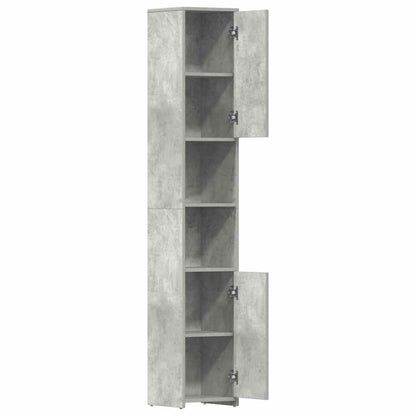 Badezimmerschrank Betongrau 30x30x183,5 cm Holzwerkstoff
