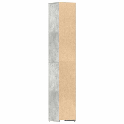 Badezimmerschrank Betongrau 30x30x183,5 cm Holzwerkstoff