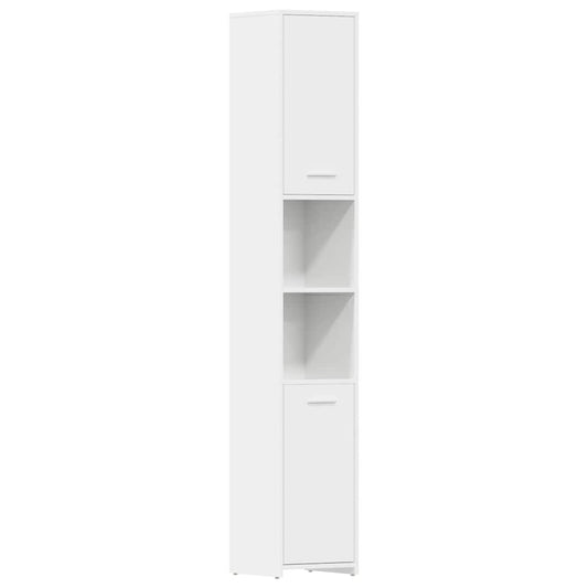 Badezimmerschrank Hochglanz-Weiß 30x30x183,5 cm Holzwerkstoff