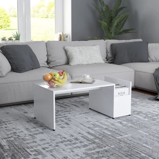 Sofabord Hvid 90x45x35 cm Træ Materiale