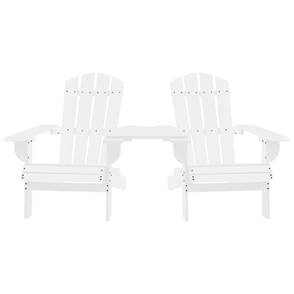Adirondack-Gartenstühle mit Tisch Massivholz Tanne Weiß