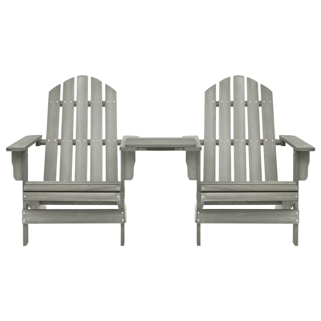 Adirondack-Gartenstühle mit Tisch Massivholz Tanne Grau