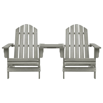 Adirondack-Gartenstühle mit Tisch Massivholz Tanne Grau