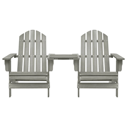 Adirondack-Gartenstühle mit Tisch Massivholz Tanne Grau