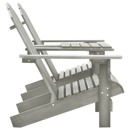 Adirondack-Gartenstühle mit Tisch Massivholz Tanne Grau