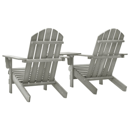 Adirondack-Gartenstühle mit Tisch Massivholz Tanne Grau