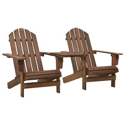 Adirondack-Gartenstühle mit Tisch Massivholz Tanne Braun