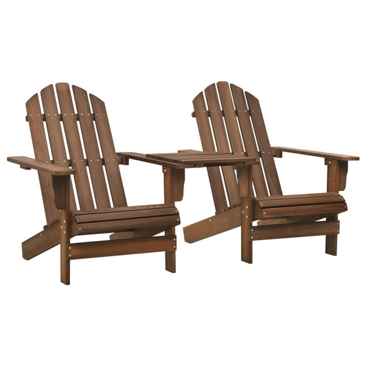 Adirondack-Gartenstühle mit Tisch Massivholz Tanne Braun