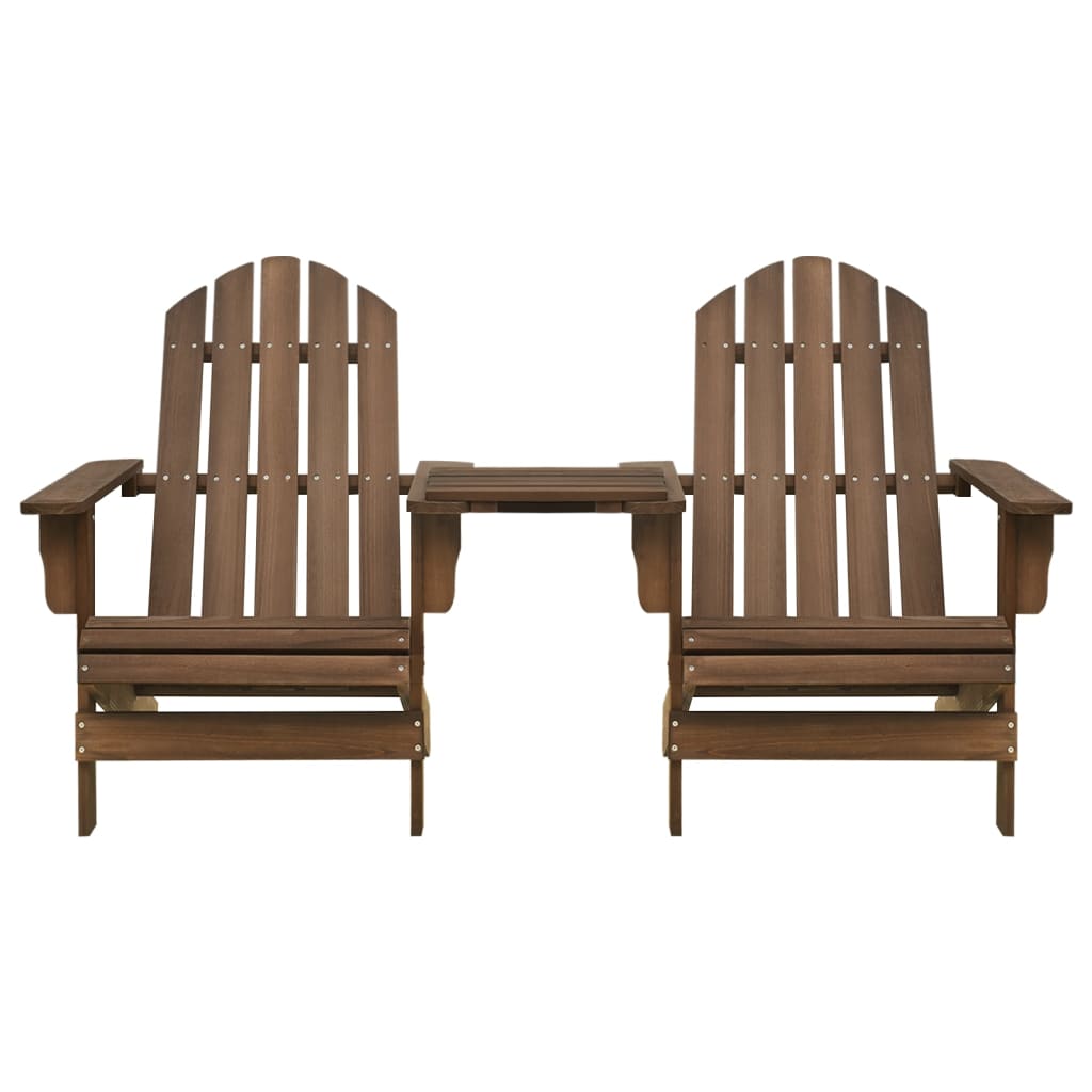 Adirondack-Gartenstühle mit Tisch Massivholz Tanne Braun