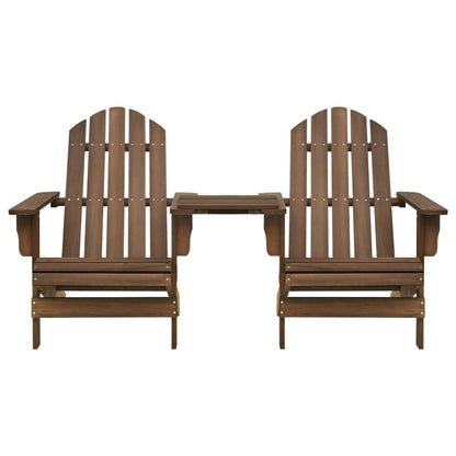 Adirondack-Gartenstühle mit Tisch Massivholz Tanne Braun