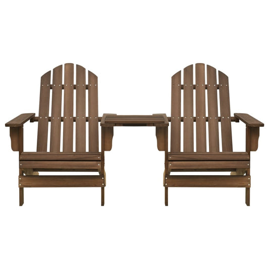 Adirondack-Gartenstühle mit Tisch Massivholz Tanne Braun