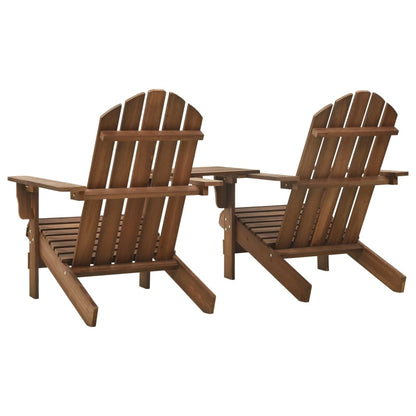 Adirondack-Gartenstühle mit Tisch Massivholz Tanne Braun