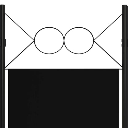 4-tlg. Raumteiler Schwarz 160 x 180 cm