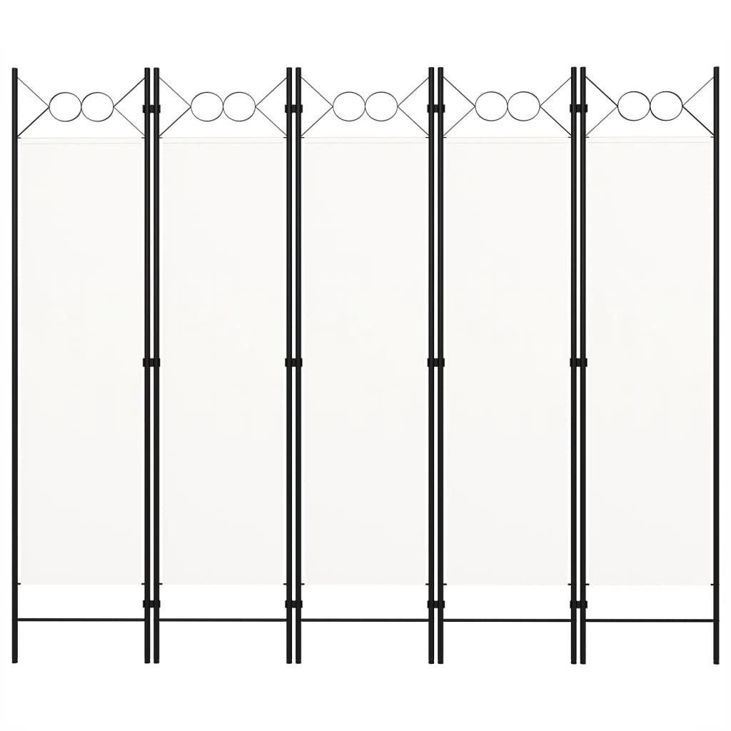 5-tlg. Raumteiler Weiß 200x180 cm