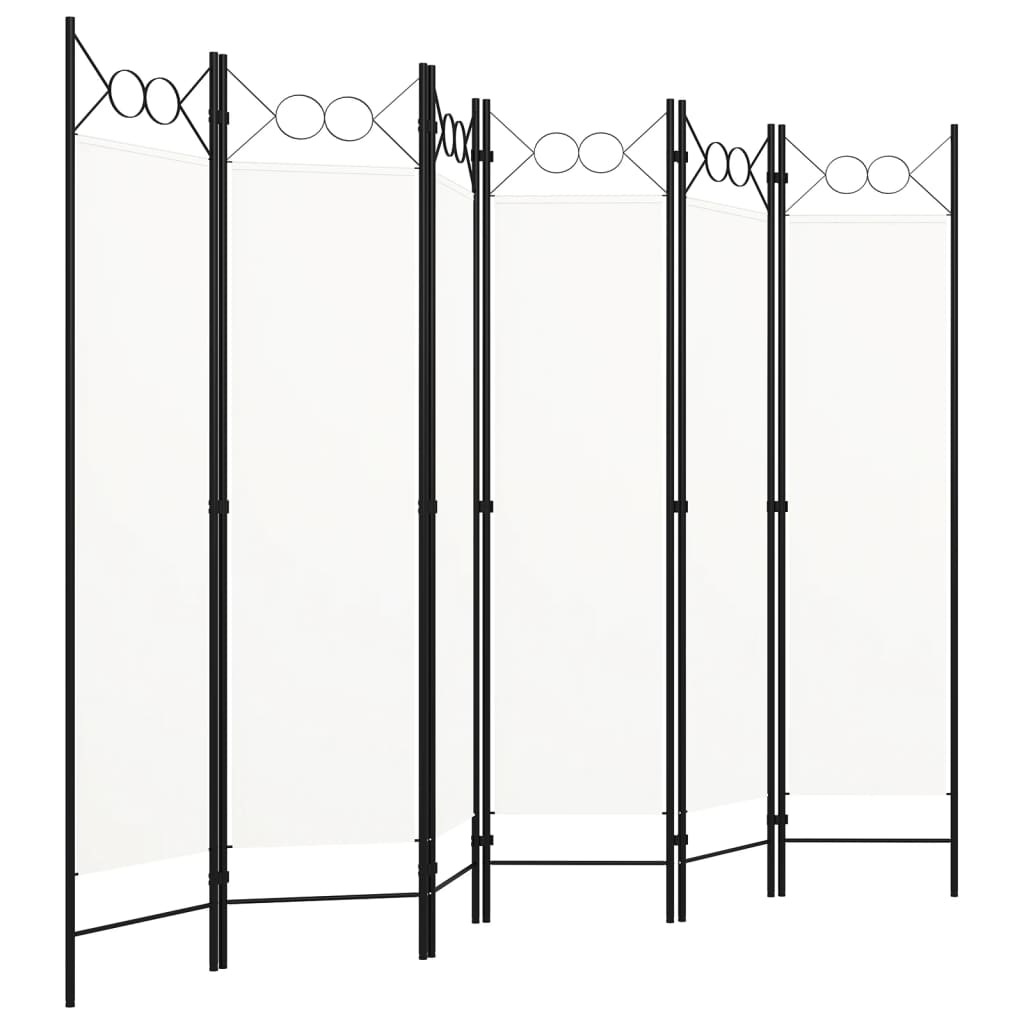 6-tlg. Raumteiler Weiß 240x180 cm