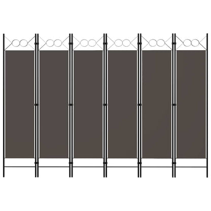 6-tlg. Raumteiler Anthrazit 240 x 180 cm