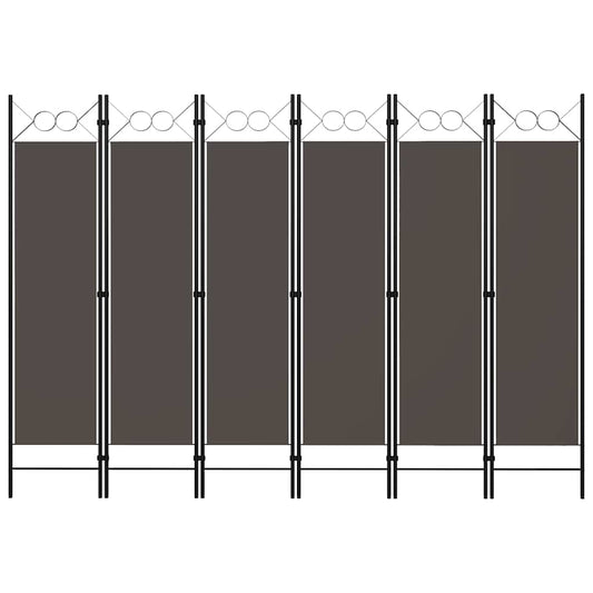6-tlg. Raumteiler Anthrazit 240 x 180 cm