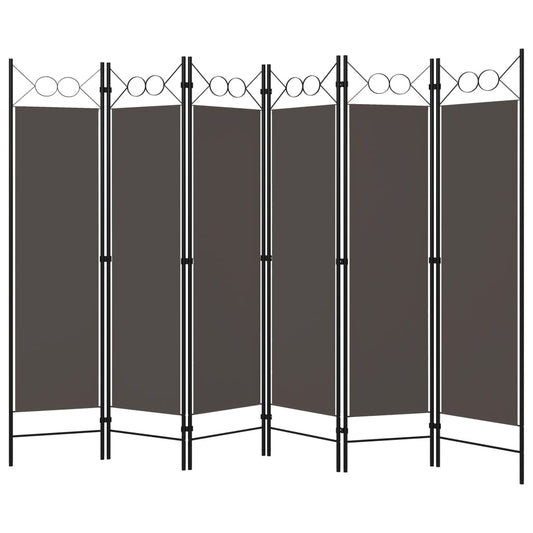 6-tlg. Raumteiler Anthrazit 240 x 180 cm